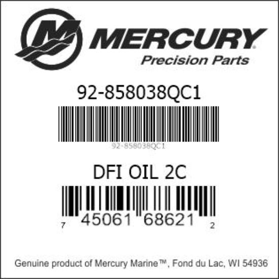 Bar codes for Mercury Marine part number 92-858038QC1