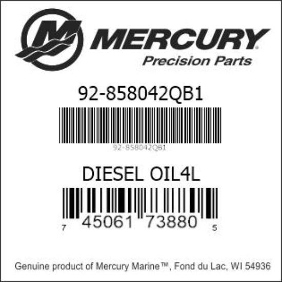 Bar codes for Mercury Marine part number 92-858042QB1