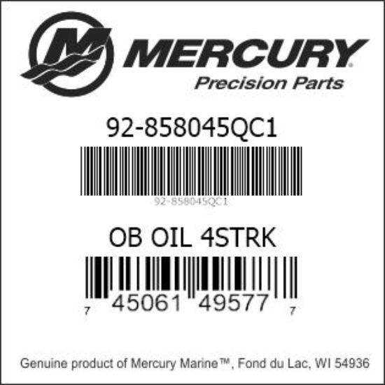 Bar codes for Mercury Marine part number 92-858045QC1