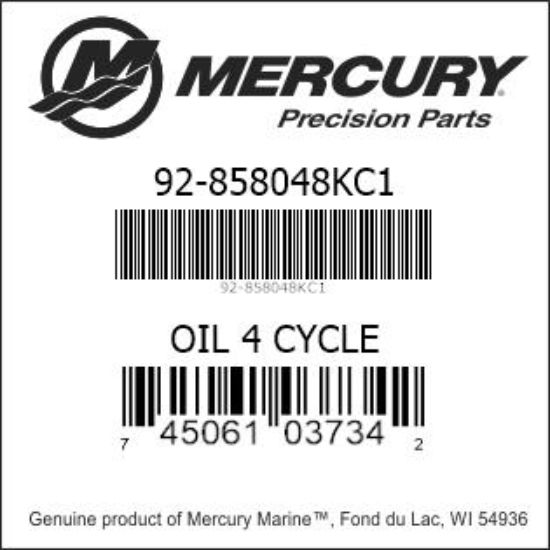 Bar codes for Mercury Marine part number 92-858048KC1