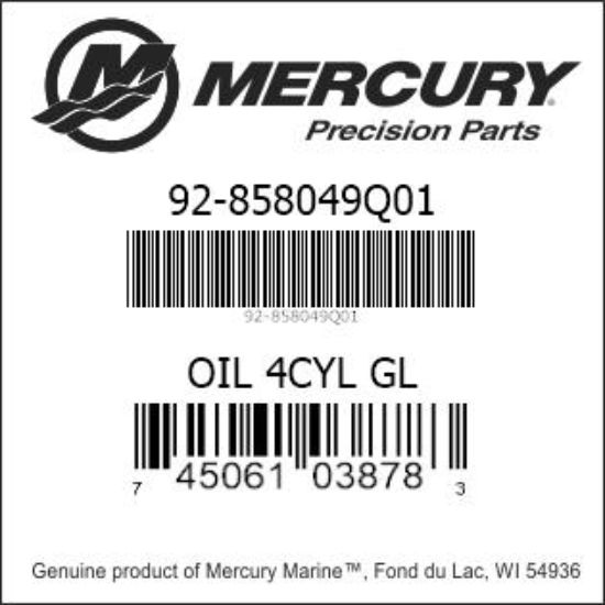 Bar codes for Mercury Marine part number 92-858049Q01