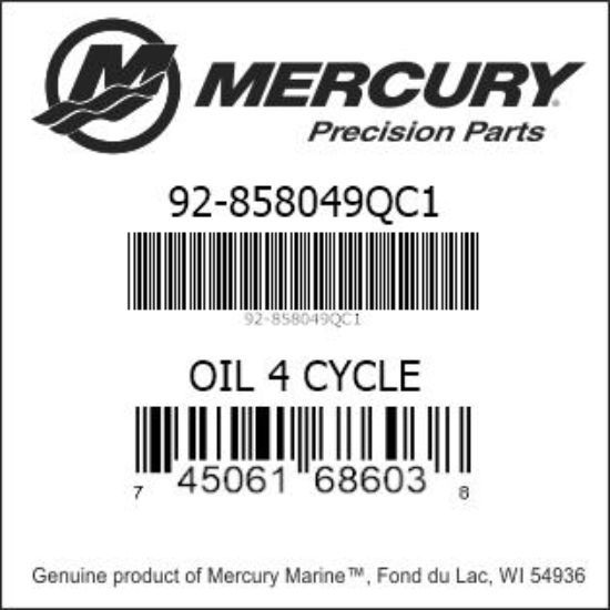 Bar codes for Mercury Marine part number 92-858049QC1