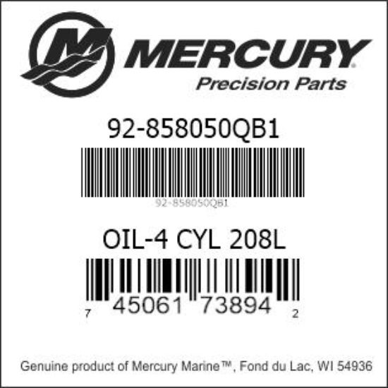 Bar codes for Mercury Marine part number 92-858050QB1