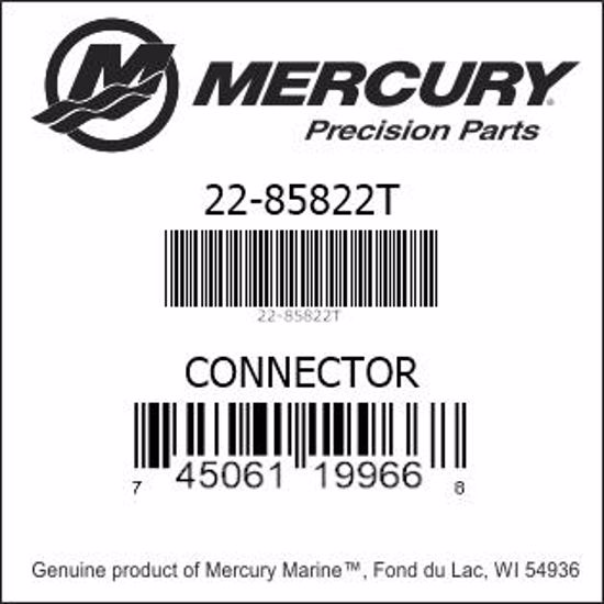 Bar codes for Mercury Marine part number 22-85822T