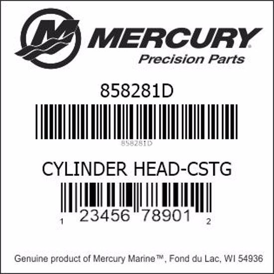 Bar codes for Mercury Marine part number 858281D