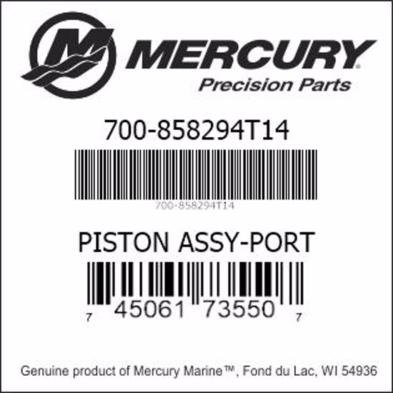 Bar codes for Mercury Marine part number 700-858294T14