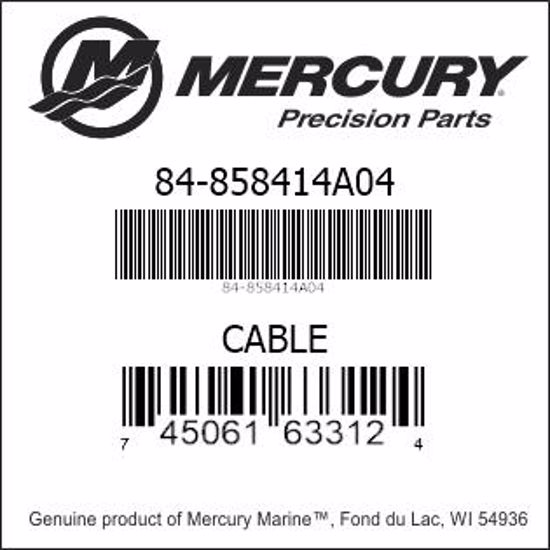 Bar codes for Mercury Marine part number 84-858414A04