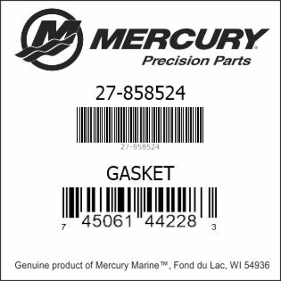 Bar codes for Mercury Marine part number 27-858524