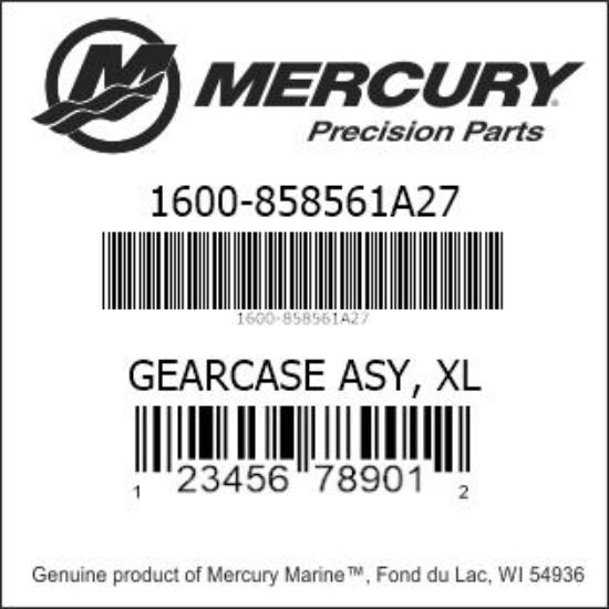 Bar codes for Mercury Marine part number 1600-858561A27