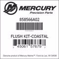 Bar codes for Mercury Marine part number 858566A02