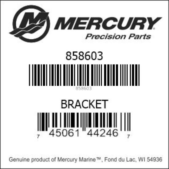 Bar codes for Mercury Marine part number 858603
