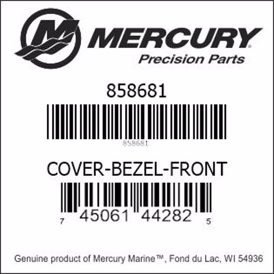 Bar codes for Mercury Marine part number 858681