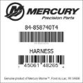 Bar codes for Mercury Marine part number 84-858740T4