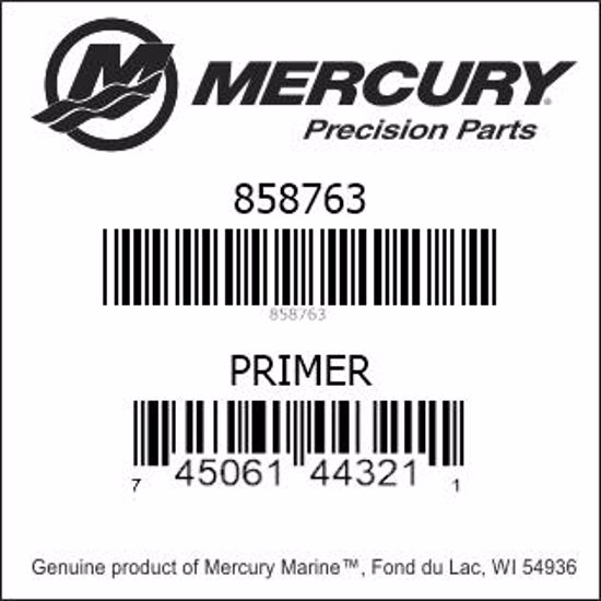 Bar codes for Mercury Marine part number 858763