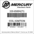 Bar codes for Mercury Marine part number 339-858942T1