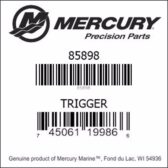 Bar codes for Mercury Marine part number 85898