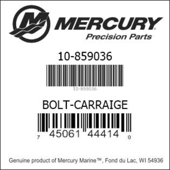 Bar codes for Mercury Marine part number 10-859036