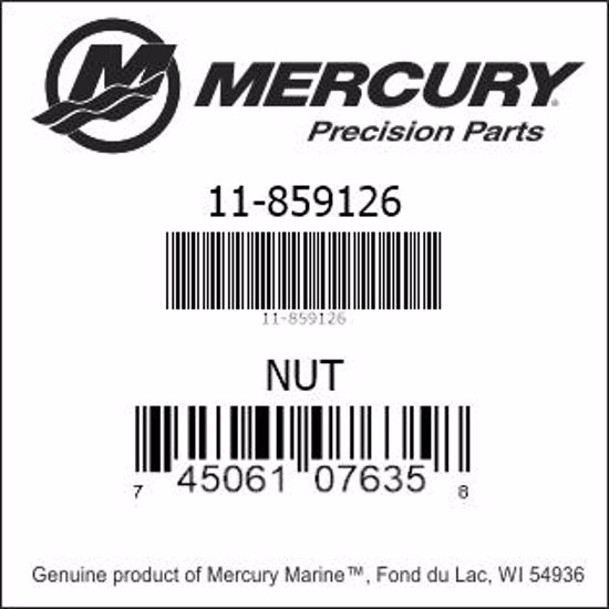Bar codes for Mercury Marine part number 11-859126