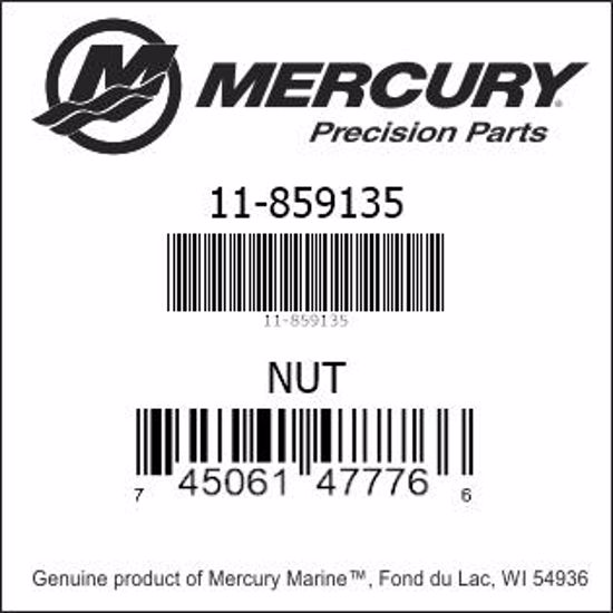 Bar codes for Mercury Marine part number 11-859135
