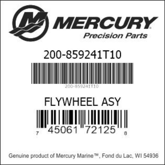 Bar codes for Mercury Marine part number 200-859241T10