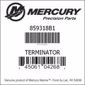 Bar codes for Mercury Marine part number 859318B1