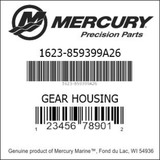 Bar codes for Mercury Marine part number 1623-859399A26