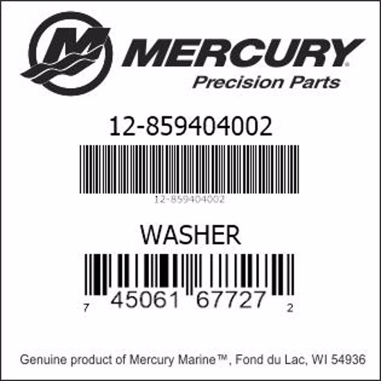 Bar codes for Mercury Marine part number 12-859404002