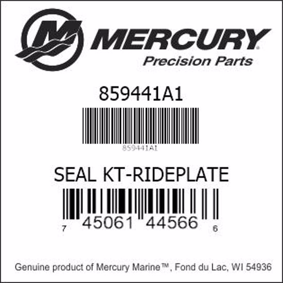 Bar codes for Mercury Marine part number 859441A1