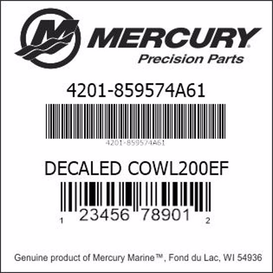 Bar codes for Mercury Marine part number 4201-859574A61