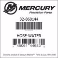 Bar codes for Mercury Marine part number 32-860144