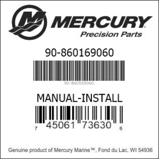 Bar codes for Mercury Marine part number 90-860169060