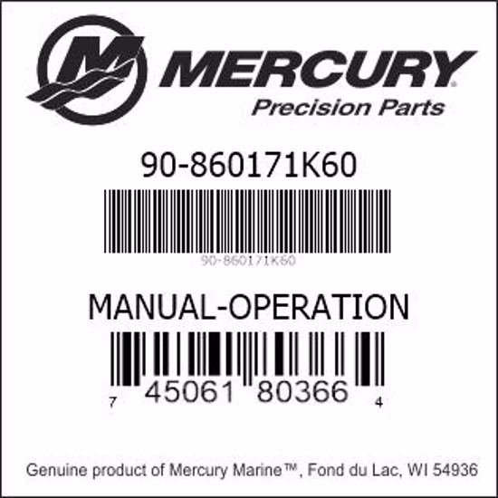 Bar codes for Mercury Marine part number 90-860171K60