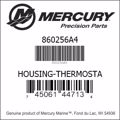 Bar codes for Mercury Marine part number 860256A4
