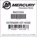 Bar codes for Mercury Marine part number 860315A1
