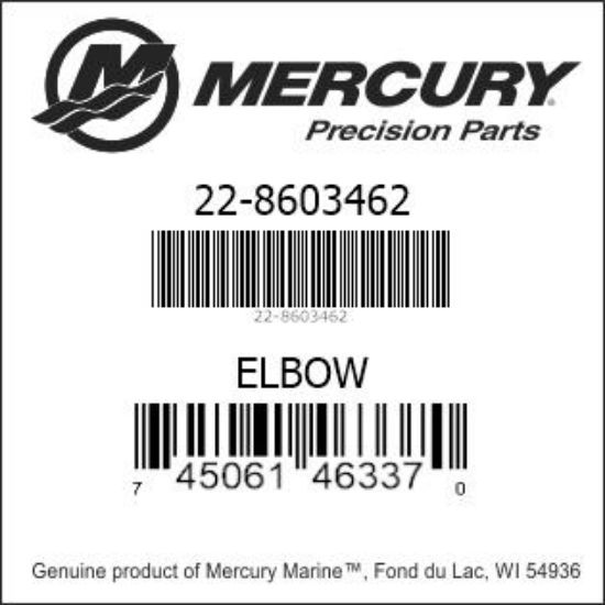Bar codes for Mercury Marine part number 22-8603462