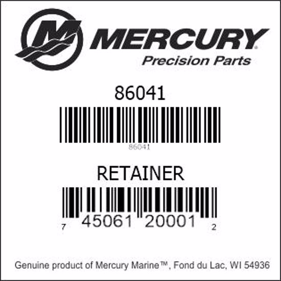 Bar codes for Mercury Marine part number 86041