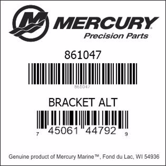 Bar codes for Mercury Marine part number 861047