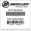 Bar codes for Mercury Marine part number 1547-861063A4