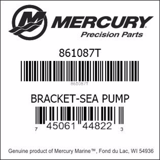 Bar codes for Mercury Marine part number 861087T