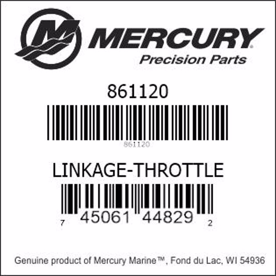 Bar codes for Mercury Marine part number 861120