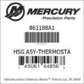 Bar codes for Mercury Marine part number 861188A1