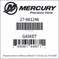 Bar codes for Mercury Marine part number 27-861246