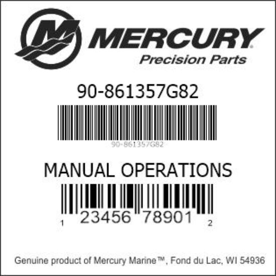 Bar codes for Mercury Marine part number 90-861357G82