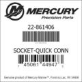 Bar codes for Mercury Marine part number 22-861406
