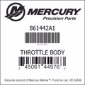 Bar codes for Mercury Marine part number 861442A1