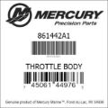 Bar codes for Mercury Marine part number 861442A1