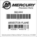 Bar codes for Mercury Marine part number 861444