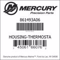 Bar codes for Mercury Marine part number 861493A06