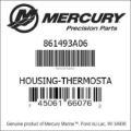 Bar codes for Mercury Marine part number 861493A06