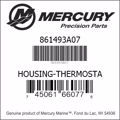 Bar codes for Mercury Marine part number 861493A07